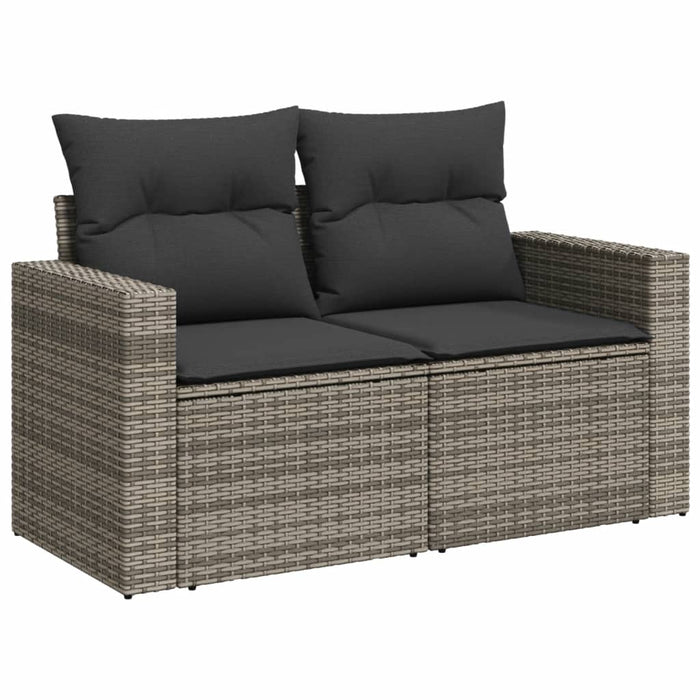 Set Divano da Giardino 6 pz con Cuscini Grigio in Polyrattan 3256396