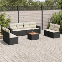 Set Divani da Giardino 9 pz con Cuscini Nero in Polyrattancod mxl 89150