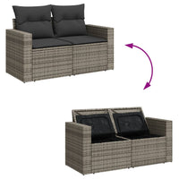 Set Divano da Giardino 9 pz con Cuscini Grigio in Polyrattan 3256417