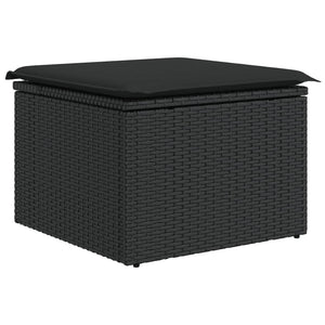 Set Divani da Giardino 5 pz con Cuscini in Polyrattan Nero 3256419