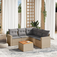 Set Divano da Giardino 6 pz con Cuscini Beige Misto Polyrattan 3256451