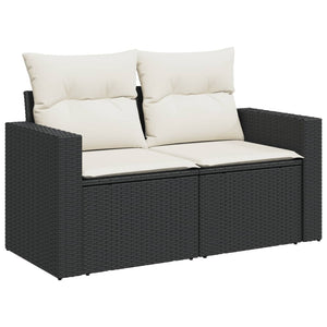 Set Divani da Giardino con Cuscini 7pz Nero Polyrattan 3256462