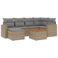 Set Divano da Giardino 7 pz con Cuscini Beige Misto Polyrattan 3256556