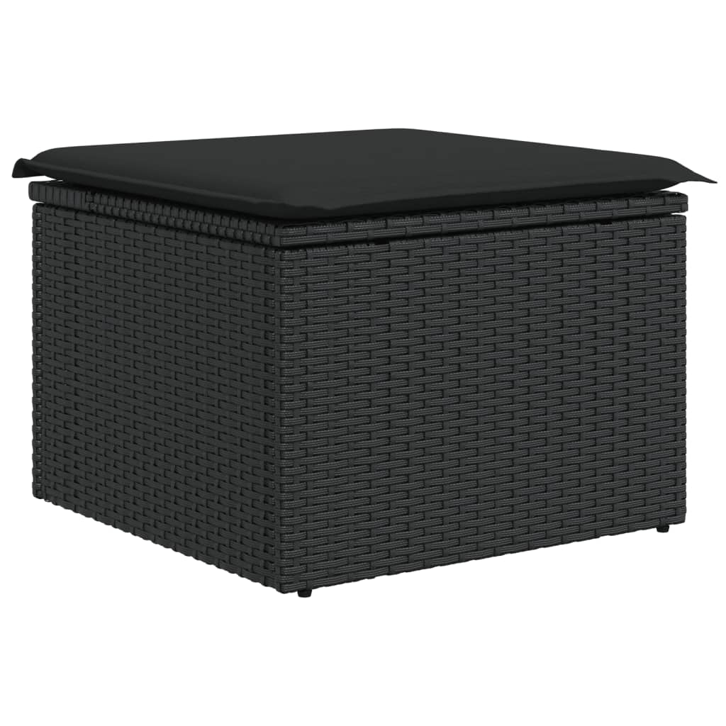 Set Divani da Giardino con Cuscini 7pz Nero Polyrattan 3256573