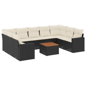 Set Divani da Giardino 10pz con Cuscini in Polyrattan Nerocod mxl 115771