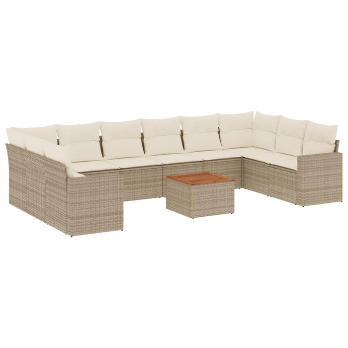 Set Divani da Giardino 11 pz con Cuscini Beige in Polyrattancod mxl 89657