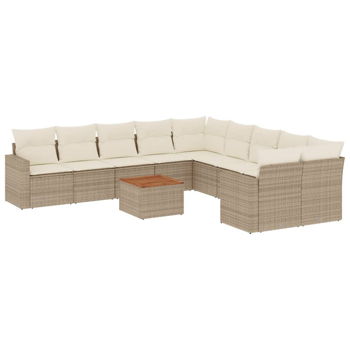 Set Divani da Giardino 11 pz con Cuscini Beige in Polyrattancod mxl 89659