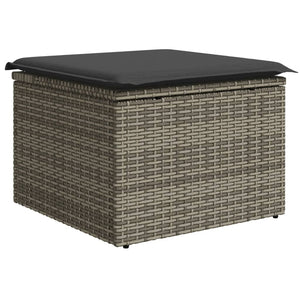 Set Divani da Giardino 11 pz con Cuscini in Polyrattan Grigio 3256662