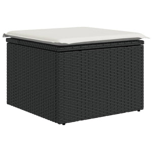 Set Divani da Giardino 10pz con Cuscini in Polyrattan Nero 3256665