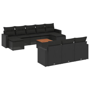 Set Divani da Giardino 11 pz con Cuscini in Polyrattan Nerocod mxl 89168