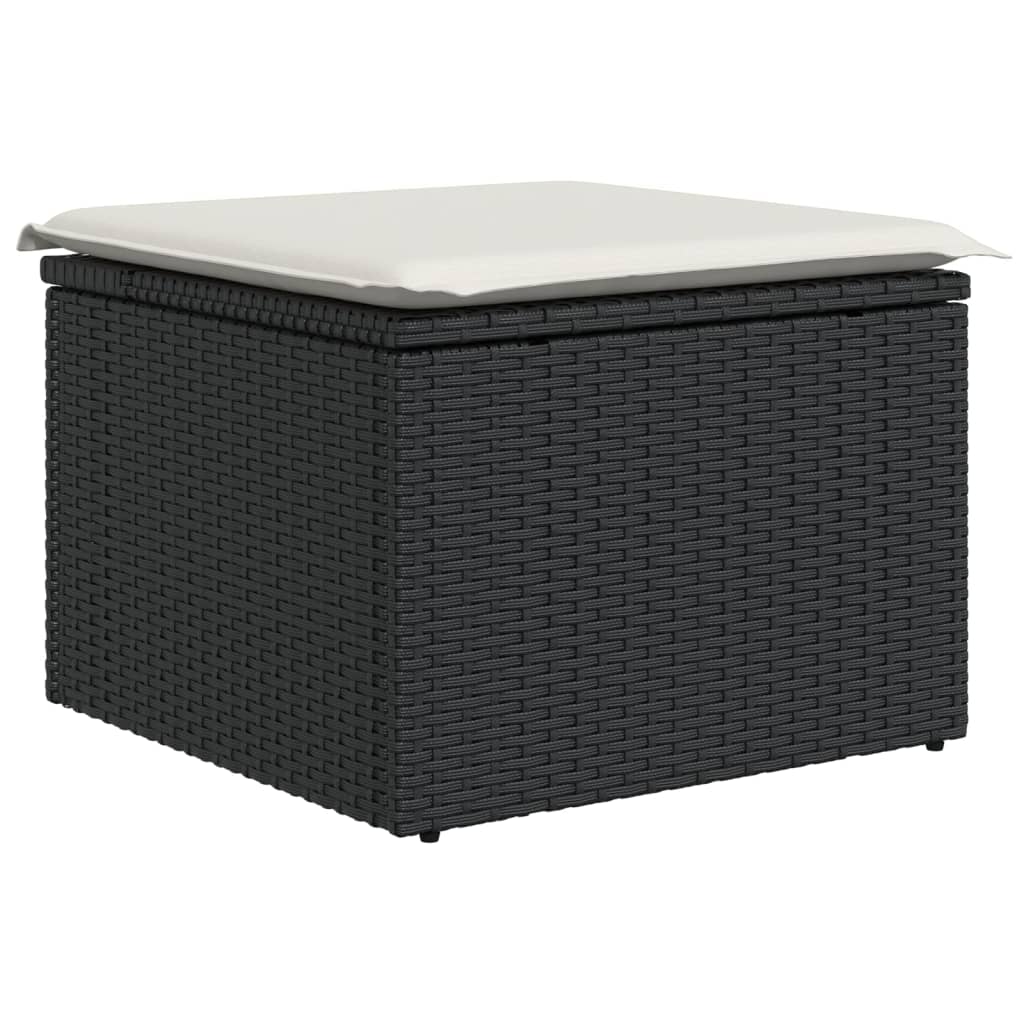 Set Divani da Giardino 11 pz con Cuscini in Polyrattan Nero 3256672