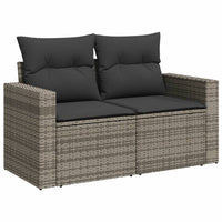 Set Divani da Giardino 11 pz con Cuscini in Polyrattan Grigio 3256676