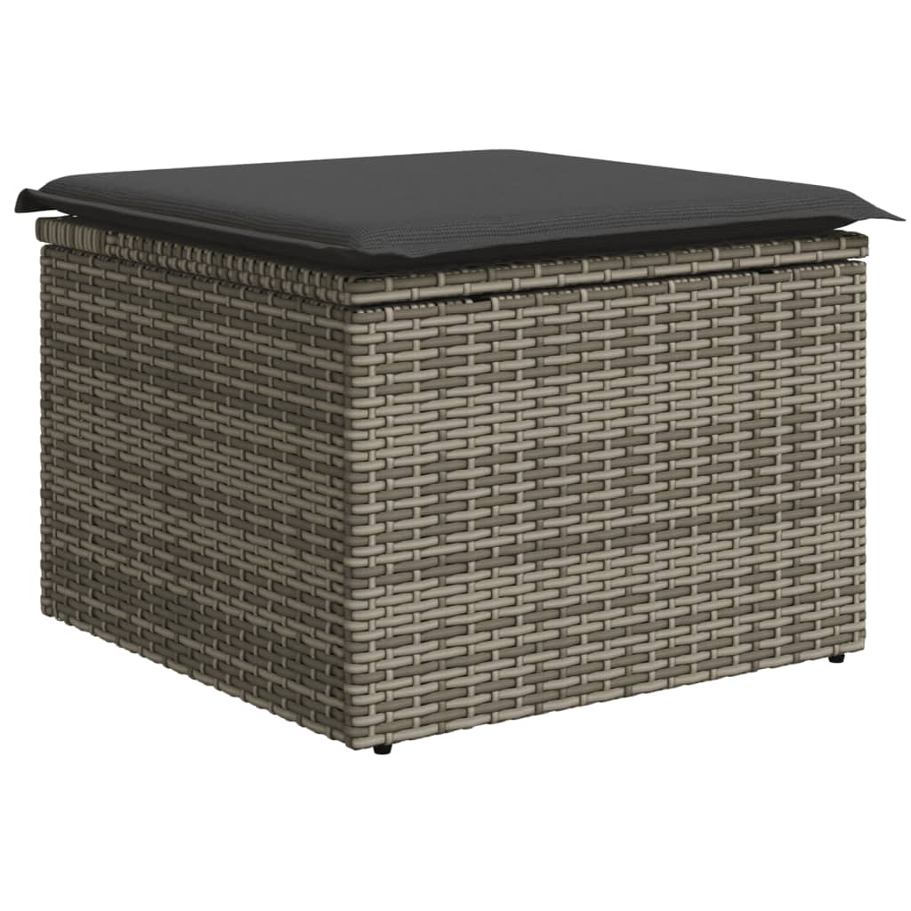 Set Divani da Giardino 11 pz con Cuscini in Polyrattan Grigio 3256676