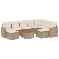 Set Divano da Giardino 10 pz con Cuscini Beige in Polyrattancod mxl 113159