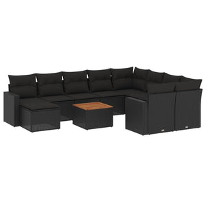 Set Divani da Giardino 11 pz con Cuscini in Polyrattan Nerocod mxl 89172