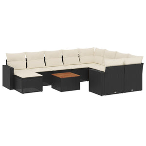 Set Divani da Giardino 11 pz con Cuscini in Polyrattan Nerocod mxl 116764