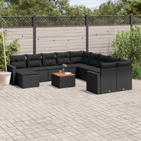 Set Divani da Giardino 12 pz con Cuscini Nero in Polyrattancod mxl 92836