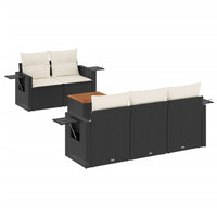 Set Divano da Giardino 6 pz con Cuscini Nero in Polyrattancod mxl 112266