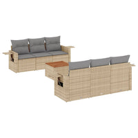 Set Divano da Giardino 7 pz con Cuscini Beige Misto Polyrattan 3256787