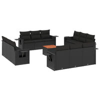 Set Divani da Giardino 13pz con Cuscini Nero in Polyrattancod mxl 114172