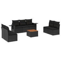 Set Divani da Giardino con Cuscini 8 pz Nero in Polyrattancod mxl 112269