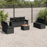 Set Divani da Giardino con Cuscini 8 pz Nero in Polyrattancod mxl 112269