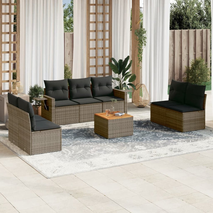 Set Divano da Giardino 8 pz con Cuscini Grigio in Polyrattancod mxl 89180