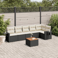 Set Divani da Giardino con Cuscini 7pz Nero Polyrattan 3256903