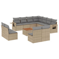 Set Divano da Giardino 12 pz con Cuscini Beige Misto Polyrattancod mxl 114173