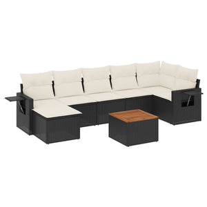 Set Divani da Giardino con Cuscini 8 pz Nero in Polyrattancod mxl 88365