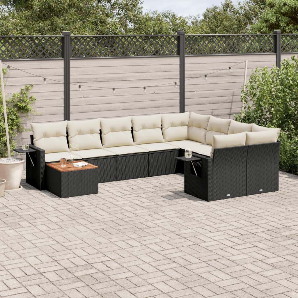 Set Divani da Giardino 10pz con Cuscini in Polyrattan Nerocod mxl 89194