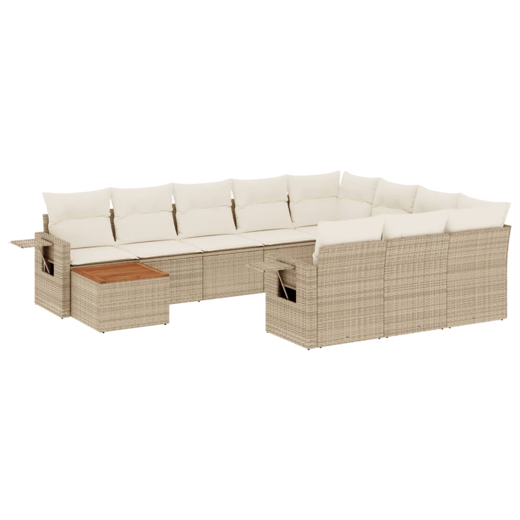 Set Divani da Giardino 11 pz con Cuscini Beige in Polyrattancod mxl 113176