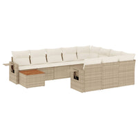 Set Divani da Giardino 11 pz con Cuscini Beige in Polyrattancod mxl 113176