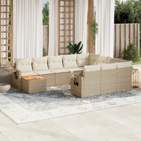 Set Divani da Giardino 11 pz con Cuscini Beige in Polyrattancod mxl 113176