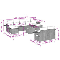 Set Divani da Giardino 10pz con Cuscini in Polyrattan Nerocod mxl 92185