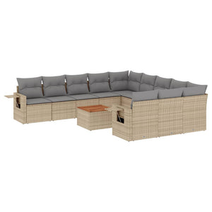 Set Divano da Giardino 12 pz con Cuscini Beige Misto Polyrattan 3257123