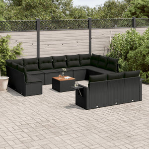 Set Divani da Giardino 14pz con Cuscini in Polyrattan Nerocod mxl 92843