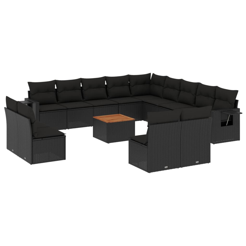 Set Divani da Giardino 14pz con Cuscini in Polyrattan Nerocod mxl 117062