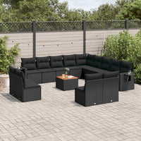 Set Divani da Giardino 14pz con Cuscini in Polyrattan Nerocod mxl 117062