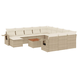 Set Divano da Giardino 13 pz con Cuscini Beige in Polyrattancod mxl 89202