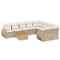 Set Divano da Giardino 9 pz con Cuscini Beige in Polyrattan 3257262