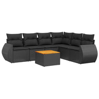 Set Divani da Giardino con Cuscini 7pz Nero Polyrattan 3257350