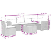 Set Divani da Giardino 7 pz con Cuscini Grigio in Polyrattan 3257362