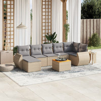 Set Divano da Giardino 8 pz con Cuscini Beige in Polyrattan 3257445