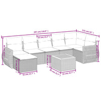 Set Divano da Giardino 8 pz con Cuscini Grigio in Polyrattan 3257446