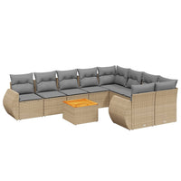 Set Divano da Giardino 10 pz con Cuscini Beige in Polyrattancod mxl 113329