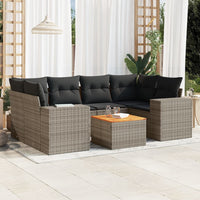 Set Divani da Giardino 7 pz con Cuscini Grigio in Polyrattan 3257677