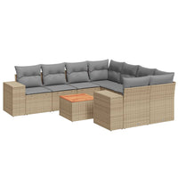 Set Divano da Giardino 9 pz con Cuscini Beige in Polyrattancod mxl 112079