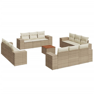 Set Divano da Giardino 13 pz con Cuscini Beige in Polyrattancod mxl 113397