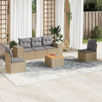 Set Divano da Giardino 6 pz con Cuscini Beige in Polyrattancod mxl 88054